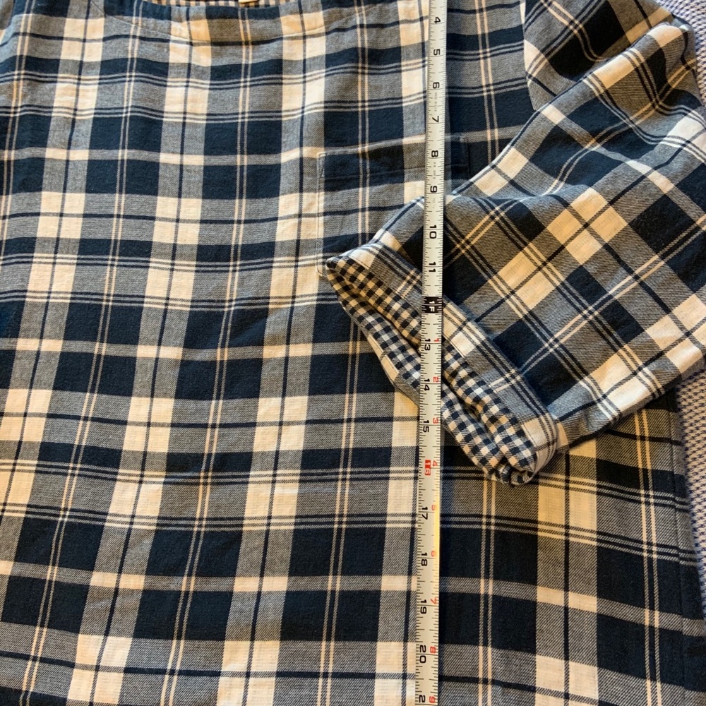 LL Bean Cozy Plaid Flannel Popover 100% cotton - Picture 5 of 10